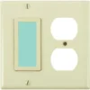 Limelite Sidelite 2-Gang Green Glow Duplex Wall Plate (Ivory)