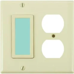 Limelite Sidelite 2-Gang Green Glow Duplex Wall Plate (Ivory)
