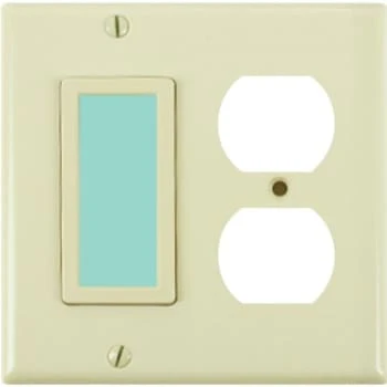 Limelite Sidelite 2-Gang Green Glow Duplex Wall Plate (Ivory) 1 Limelite Sidelite 2-Gang Green Glow Duplex Wall Plate (Ivory)