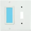 Limelite Sidelite 2-Gang Blue Glow Toggle Wall Plate (White)