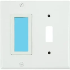 Limelite Sidelite 2-Gang Blue Glow Toggle Wall Plate (White)