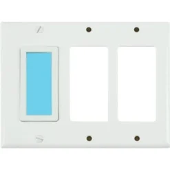 Limelite Sidelite 3-Gang Blue Glow Wall Plate (White)