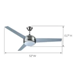 Design House® Treviento 52 In. 3-Blade Led Ceiling Fan W/ Light (Satin Nickel) -Sylvania || Coast || GENERIC Shop 132308 w DetailedProductView3 Lg