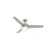 Hunter® Midtown 48 In. 3-Blade Led Ceiling Fan W/ Light (Matte Nickel)