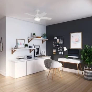 Hunter® Bartlett 44 In. 5-Blade Led Ceiling Fan W/ Light (White) 3 Hunter® Bartlett 44 In. 5-Blade Led Ceiling Fan W/ Light (White) - Image 3