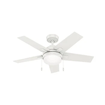 Hunter® Bartlett 44 In. 5-Blade Led Ceiling Fan W/ Light (White) 1 Hunter® Bartlett 44 In. 5-Blade Led Ceiling Fan W/ Light (White)
