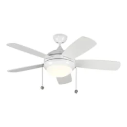 Monte Carlo Discus Classic 44 In. 5-Blade Led Ceiling Fan W/ Light (White)