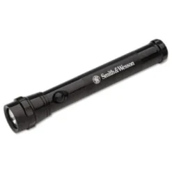 Skilcraft Smith And Wesson Aluminum Flashlight, 2 Aa Batteries, Black