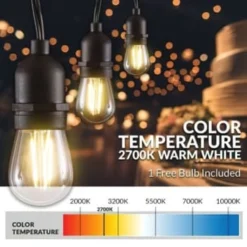 Newhouse Lighting 15-Light 48 Ft Outdoor Led String Light W/ Remote Control Dimmer (Black) -Sylvania || Coast || GENERIC Shop 156892 w DetailedProductView5 Lg