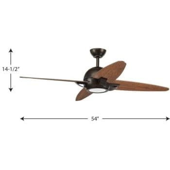 Progress Lighting Soar 54 In. 4-Blade Led Ceiling Fan W/ Light (Antique Bronze) 3 Progress Lighting Soar 54 In. 4-Blade Led Ceiling Fan W/ Light (Antique Bronze) - Image 3