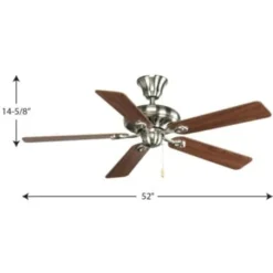 Progress Lighting Airpro 52 In Ceiling Fan (Brushed Nickel) -Sylvania || Coast || GENERIC Shop 158642 w DetailedProductView4 Lg