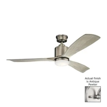 Kichler® Ridley Ii 52 In. 3-Blade Led Ceiling Fan W/ Light (Antique Pewter) 1 Kichler® Ridley Ii 52 In. 3-Blade Led Ceiling Fan W/ Light (Antique Pewter)
