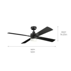 Kichler® Lija 52 In. 4-Blade Led Ceiling Fan W/ Light (Black) -Sylvania || Coast || GENERIC Shop 201323 w DetailedProductView7 Lg