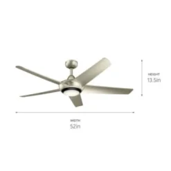Kichler® Kapono 52 In. Led Ceiling Fan W/ Light (Silver) -Sylvania || Coast || GENERIC Shop 201335 w DetailedProductView5 Lg