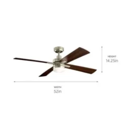 Kichler® Lija 52 In. 4-Blade Led Ceiling Fan W/ Light (Silver) -Sylvania || Coast || GENERIC Shop 201768 w DetailedProductView7 Lg