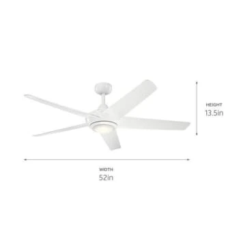 Kichler® Kapono 52 In. Led Ceiling Fan W/ Light (White) 6 Kichler® Kapono 52 In. Led Ceiling Fan W/ Light (White) - Image 6
