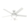 Hunter® Anslee 52 In. Ceiling Fan W/ Light (White)
