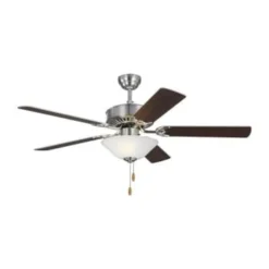 Monte Carlo Haven Led 2 Bulb 52 Inch Indoor Brushed Steel Ceiling Fan, Light Kit