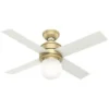 Hunter Fan Hepburn 44 In. Ceiling Fan W/ Light (Brass)