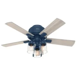 Hunter Fan Hartland 44 In. Low Profile Ceiling Fan W/ Light (Indigo Blue)