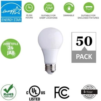 Simply Conserve 75w Eq A19 Led 2700k Energy Star Cec Ja8 Lightbulb Case Of 50 2 Simply Conserve 75w Eq A19 Led 2700k Energy Star Cec Ja8 Lightbulb Case Of 50 - Image 2