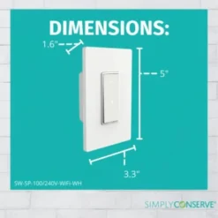 Simply Conserve Single-Pole Smart Wifi And Bluetooth Light Switch Case Of 10 -Sylvania || Coast || GENERIC Shop 216788 DetailedProductView3 Lg