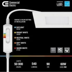 Globe Electric Ultra Slim Square 4" Selectable 5 Cct Dim Led Canless Recessed -Sylvania || Coast || GENERIC Shop 230992 DetailedProductView8 Lg