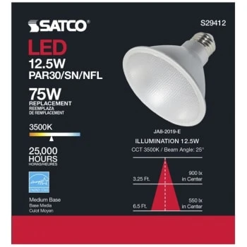 Satco 12.5w Par30sn Led 3500k 25 Degree Beam Angle E26 Base 120v Package Of 6 6 Satco 12.5w Par30sn Led 3500k 25 Degree Beam Angle E26 Base 120v Package Of 6 - Image 6