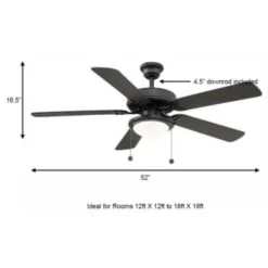 Trice 52 In. Led Ceiling Fan W/ Light (Black) -Sylvania || Coast || GENERIC Shop 246206 DetailedProductView4 Lg