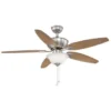 Hampton Bay Carrolton Ii 52 In. Led Indoor Brushed Nickel Ceiling Fan With Light Kit