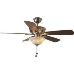 Hampton Bay Wellston 44" Indoor Ceiling Fan With Bowl Light Kit, Brushed Nickel