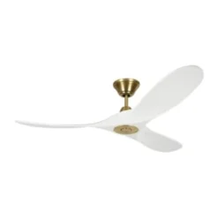 Monte Carlo Maverick Ii 52" Outdoor Brass Ceiling Fan White Dc 6-Speed Remote