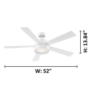 Eglo Whitehaven 52" Led Matte White 5 Blade Ceiling Fan With Remote 2 Eglo Whitehaven 52" Led Matte White 5 Blade Ceiling Fan With Remote - Image 2