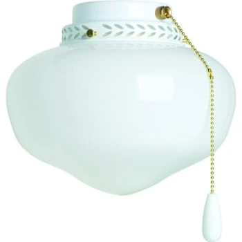 Incandescent Three-Light Ceiling Fan Light Kit Opal Schoolhouse White 1 Incandescent Three-Light Ceiling Fan Light Kit Opal Schoolhouse White