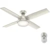Hunter Dempsey 52 Led Indr/outdr Matte Nickel Ceiling Fan W/ Lt And Remote