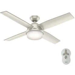 Hunter Dempsey 52 Led Indr/outdr Matte Nickel Ceiling Fan W/ Lt And Remote