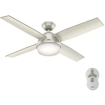 Hunter Dempsey 52 Led Indr/outdr Matte Nickel Ceiling Fan W/ Lt And Remote 1 Hunter Dempsey 52 Led Indr/outdr Matte Nickel Ceiling Fan W/ Lt And Remote