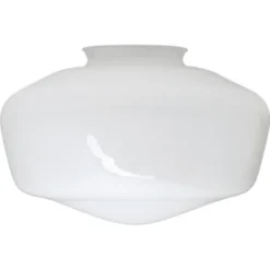 White Schoolhouse Glass 5h X 7" Diameter 4" Fitter Pack Of 4