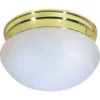 Satco® Polished Brass Two-Light Mushroom Flush Mount
