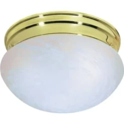 Satco® Polished Brass Two-Light Mushroom Flush Mount