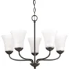 Progress Lighting® Classic 21.88 In. 5-Light Indoor Chandelier (Glass) (Antique Bronze)