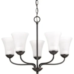 Progress Lighting® Classic 21.88 In. 5-Light Indoor Chandelier (Glass) (Antique Bronze)